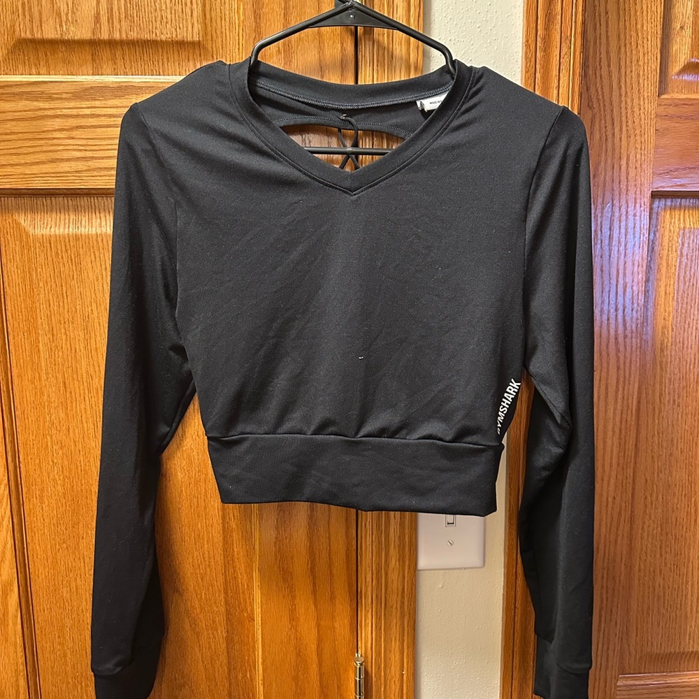 Gym Shark Black Open Back Crop Top